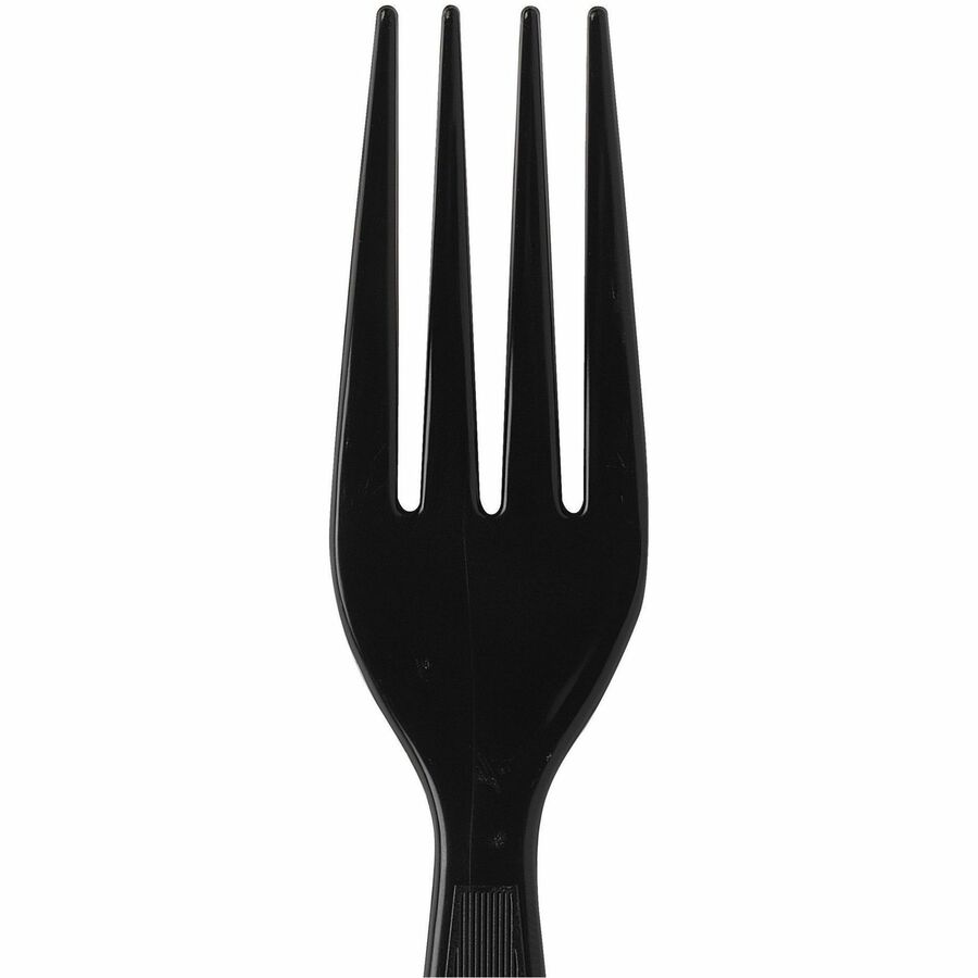 Dixie Black Disposable Plastic Forks, Heavy Weight, 7.1" Length, 1000 per Case