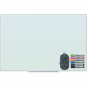 U Brands Dry Erase Board - 48" (4 ft) Width x 36" (3 ft) Height - White Glass, Tempered Glass Surface - Horizontal/Vertical - Frameless, Ghost Resistant, Stain Resistant - 1 Each