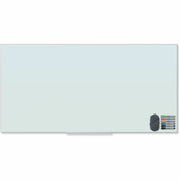 U Brands Dry Erase Board - 72" (6 ft) Width x 36" (3 ft) Height - White Glass, Tempered Glass Surface - Horizontal/Vertical - Frameless, Stain Resistant, Ghost Resistant - 1 Each