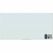 U Brands Dry Erase Board - 72" (6 ft) Width x 36" (3 ft) Height - White Glass, Tempered Glass Surface - Horizontal/Vertical - Magnetic - Frameless, Ghost Resistant, Stain Proof - 1 Each