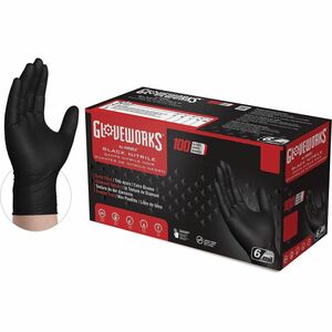 Gloveworks Powder-Free Industrial RDT Nitrile Gloves - 6 mil Thickness x 18.26" Glove Length - Grime, Dirt, Snag Protection - Polymer Coating - Extra Large Size - 10 Boxes/Case - 10 / Box