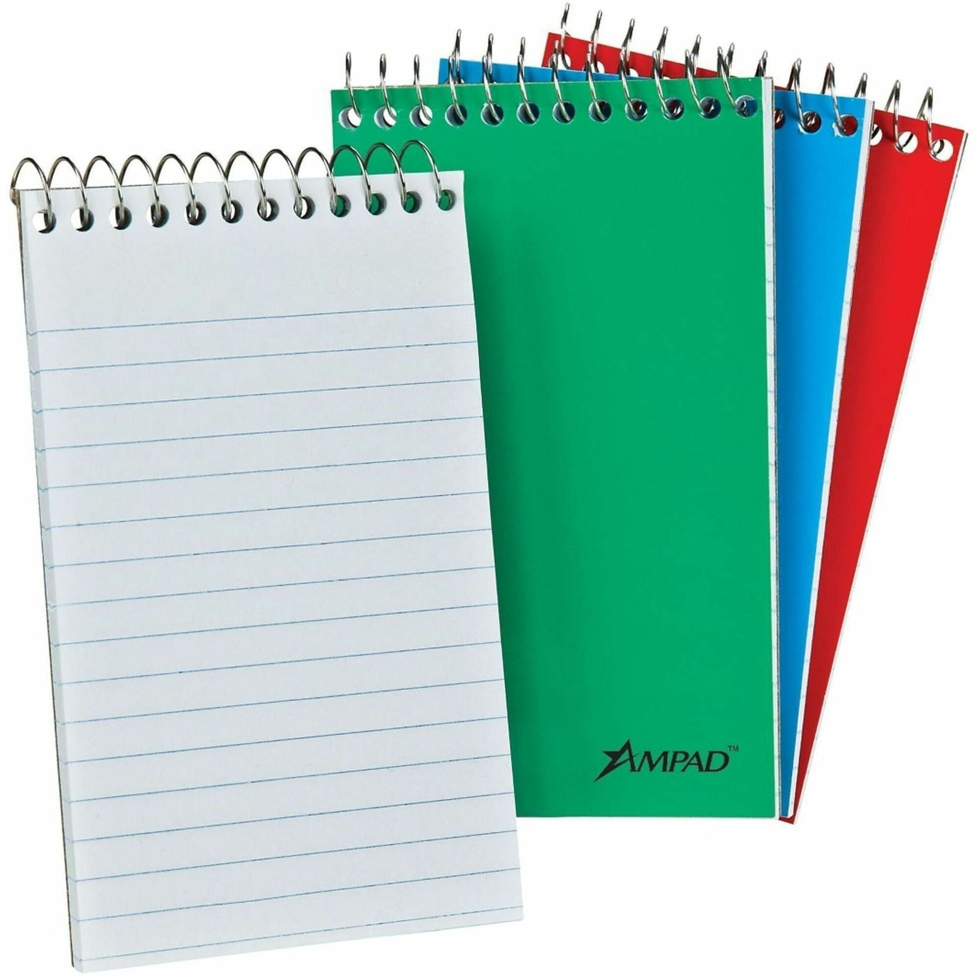 60 Sheets - Narrow Ruled Front Ruling - Red, Blue, Green Cover - Compact - 12 / Pack