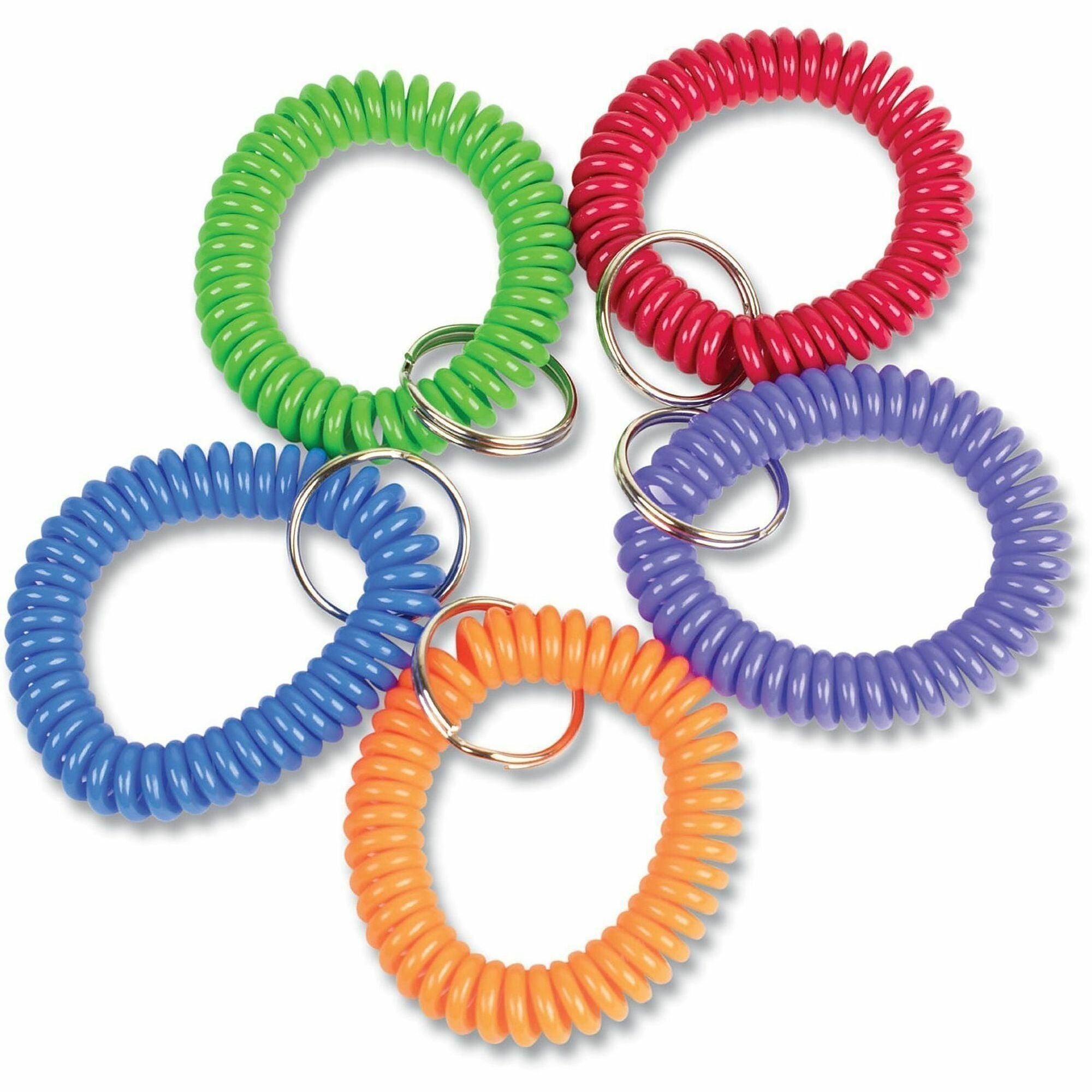 0.3" Height x 2" Width x 2" Depth - Plastic, Steel - Assorted, Blue, Green, Orange, Purple, Red - Flexible, Secure, Durable, Lightweight - 10 / Pack