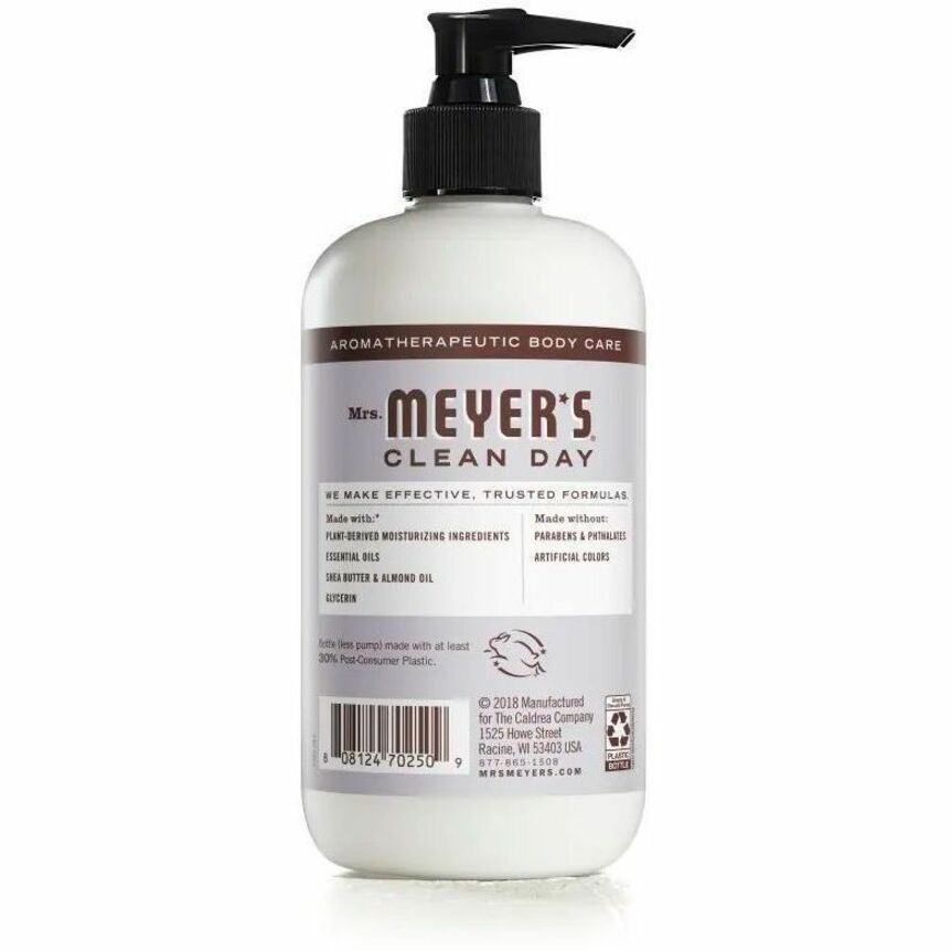 Mrs. Meyer's Clean Day Lavender Lotion - Lotion - 12 fl oz - Lavender - Pump Bottle - For Dry Skin - Applicable on Hand - Cruelty-free, Non-greasy, Paraben-free, Moisturising Pump Bottle - 1 Each