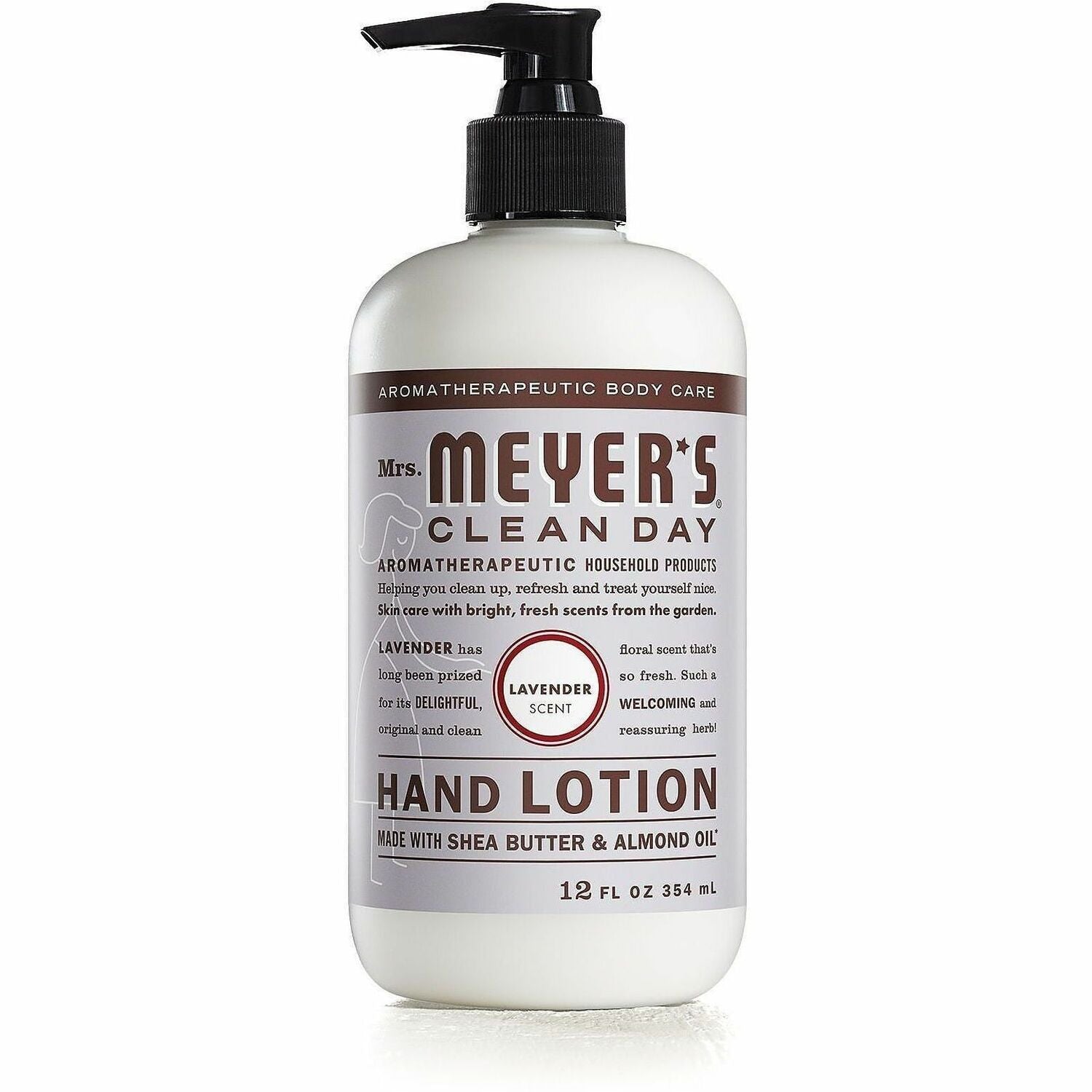 Mrs. Meyer's Clean Day Lavender Lotion - Lotion - 12 fl oz - Lavender - Pump Bottle - For Dry Skin - Applicable on Hand - Cruelty-free, Non-greasy, Paraben-free, Moisturising Pump Bottle - 1 Each