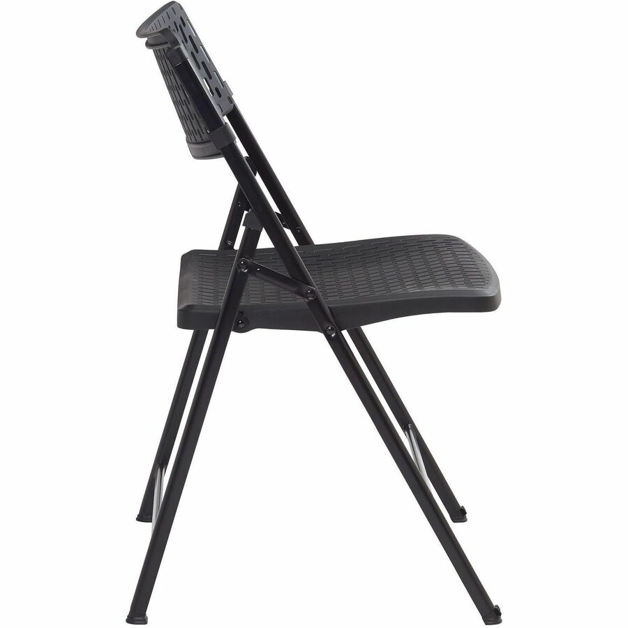 NPS® Airflex Series Premium Polypropylene Folding Chair, Pack of 4, Surface Color: Black, Frame Color: Black