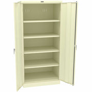 Tennsco Deluxe Storage Cabinet, 36"W x 24"D x 78"H, 5 Shelves, Steel, Champagne/Putty