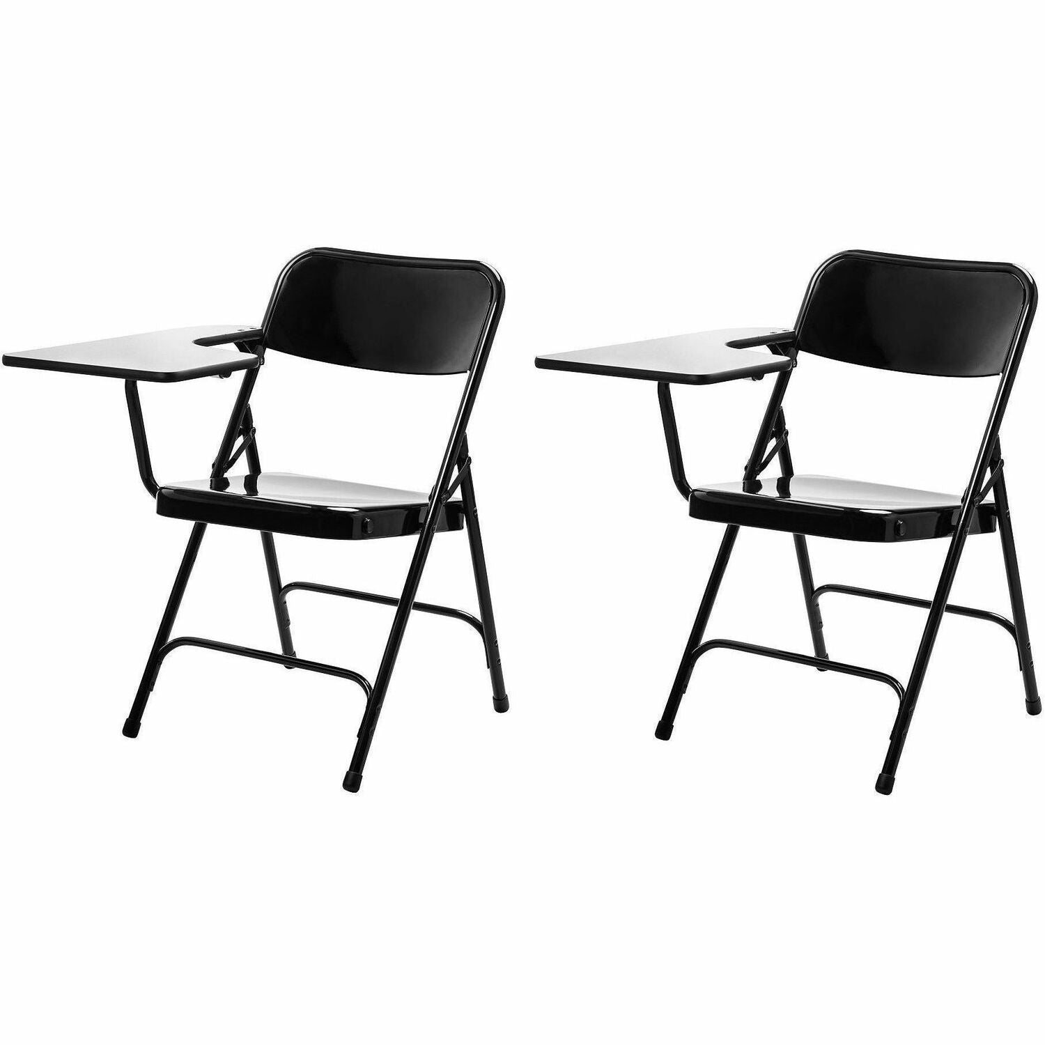 NPS® 5200 Series Tablet Arm Folding Chair, Pack of 2, Surface Color: Black, Frame Color: Black