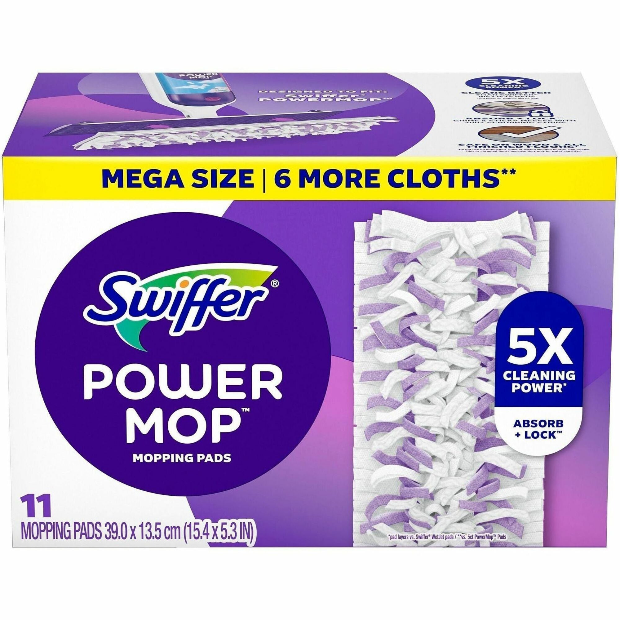Swiffer Powermop Mopping Pads - Purple - 11 / Box