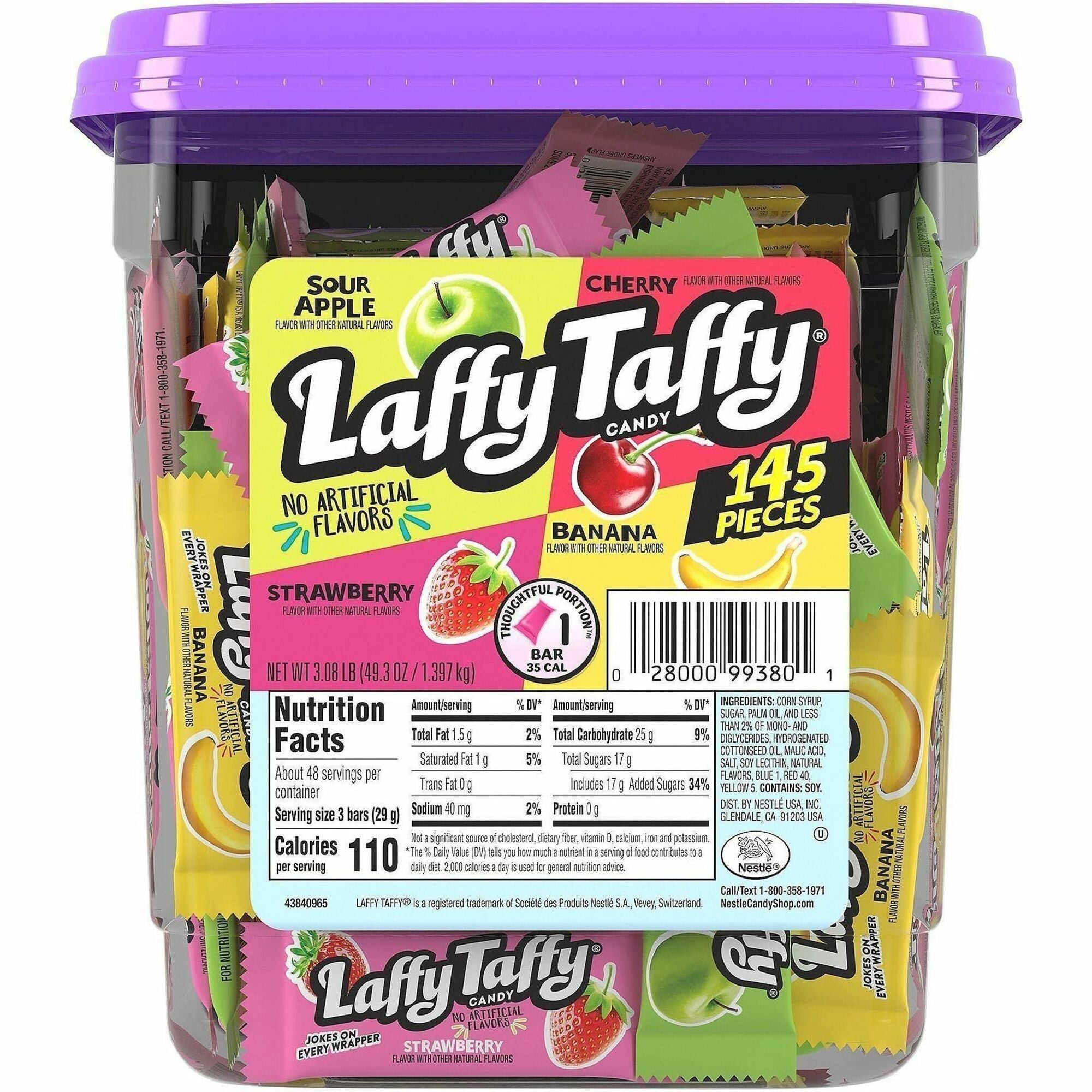 Fruit, Sour Apple, Cherry, Banana, Strawberry - Individually Wrapped - 1 Carton