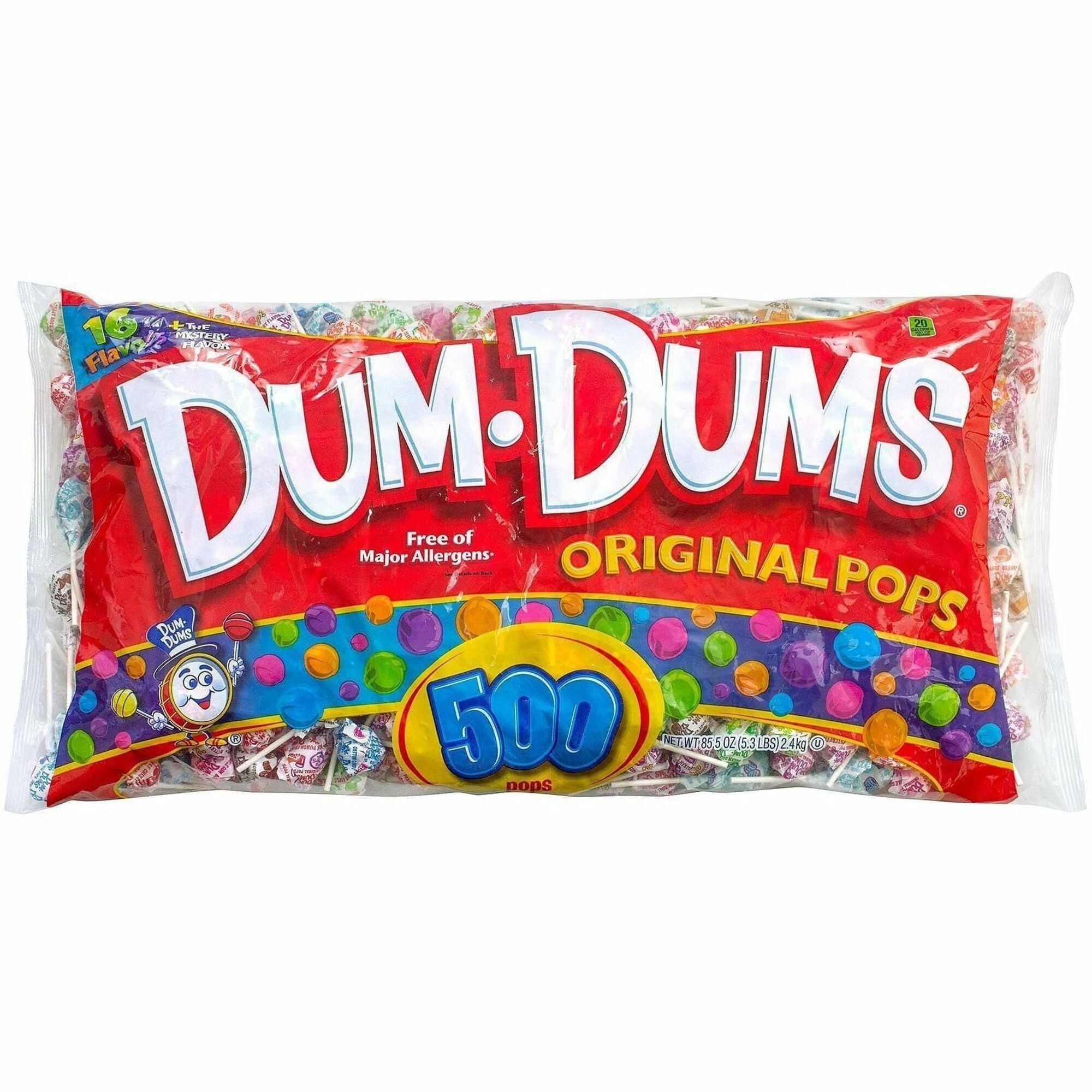 Fruity, Watermelon, Strawberry, Cherry, Grape, Blue Raspberry, Root Beer, Sour Apple, Cream Soda, Butterscotch, Cotton Candy, ... - Individually Wrapped - 500 Pieces - 1 Carton