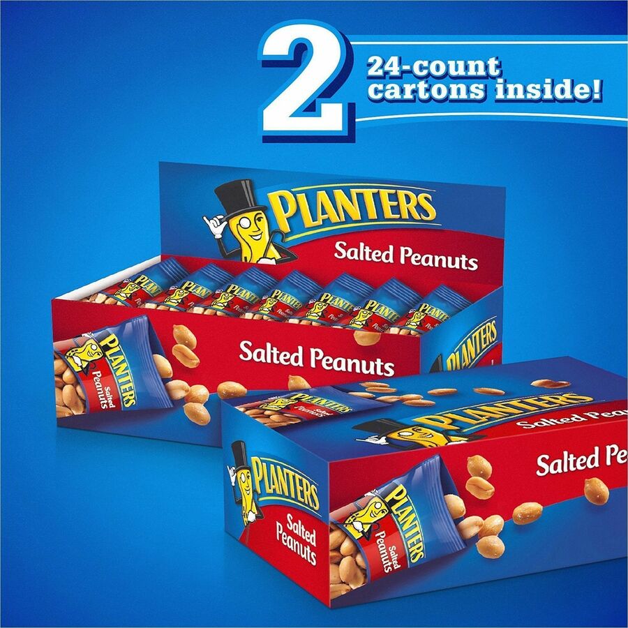 Green Rabbit Planters Roasted Peanuts Snack Packs - Cholesterol-free - Salted Peanut - 1 oz - 48 / Carton