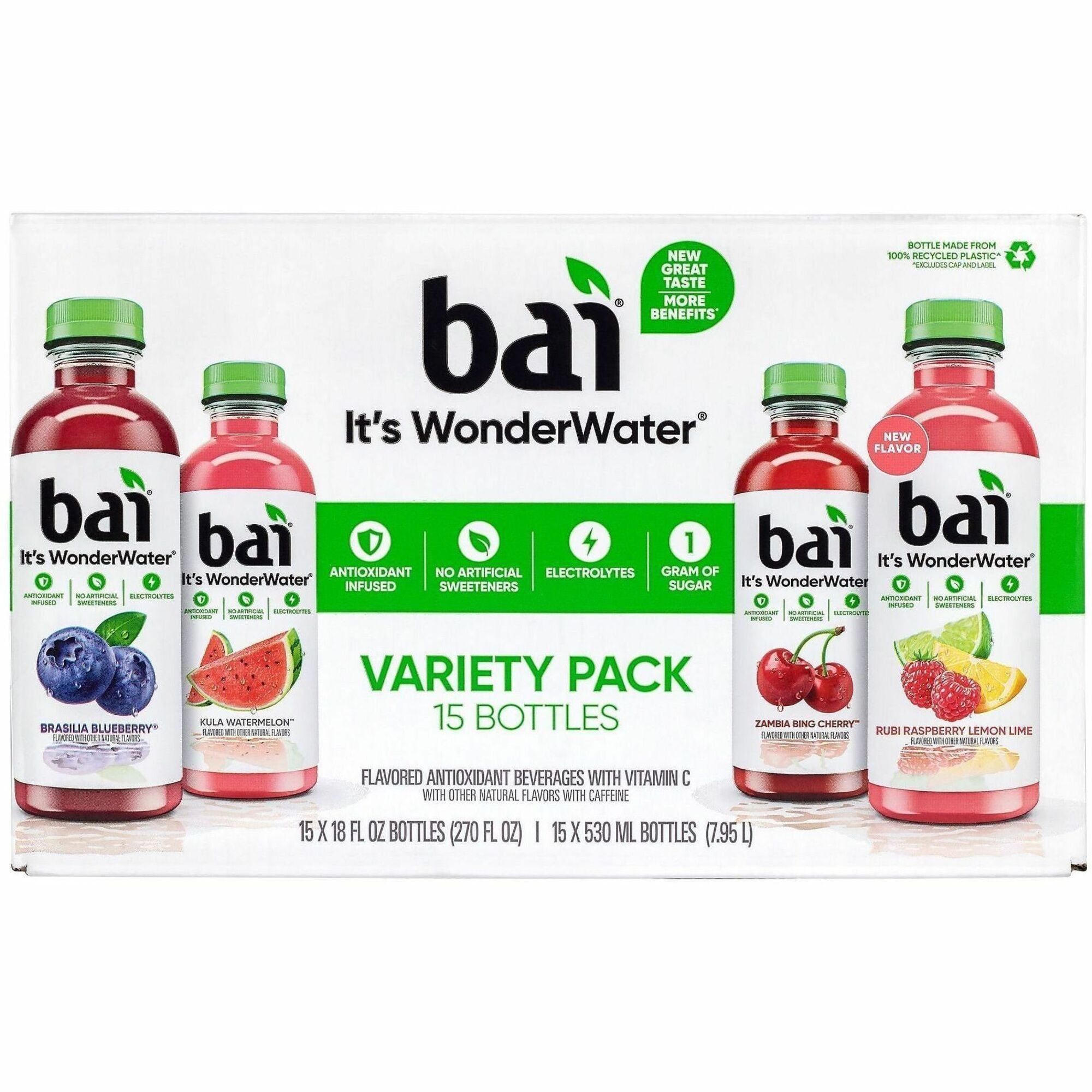 Kula Watermelon, Rubi Raspberry Lemon Lime, Brasilia Blueberry, Zambia Bing Cherry - 15 / Carton
