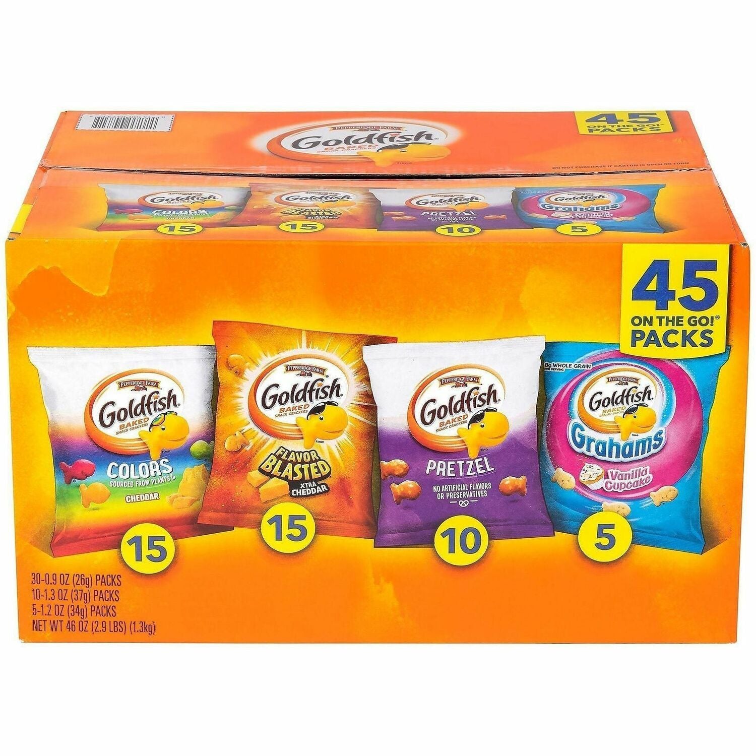 No Artificial Flavor, Preservative-free - Assorted - 45 / Carton