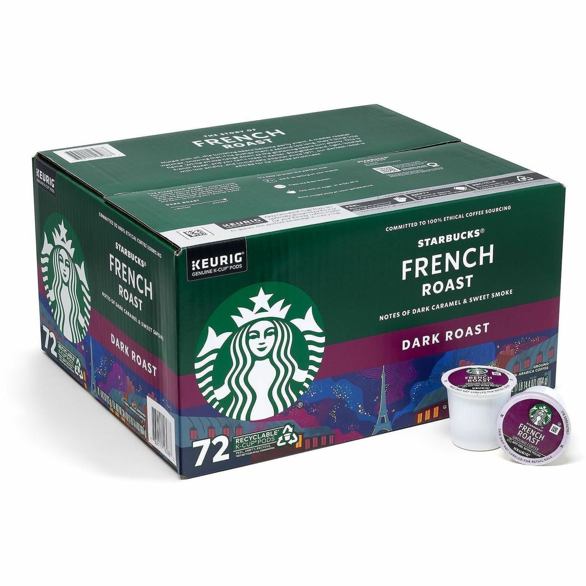 Green Rabbit K-Cup Coffee - French/Dark - K-Cup - French Roast - 72 / Carton