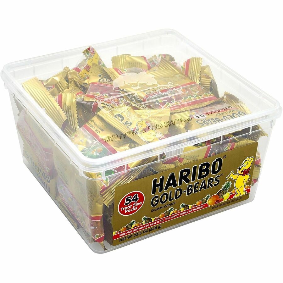 Haribo Gold Gummi Bears Fruity, 0.40 oz, 54 per Bag, 108 Bags per Carton
