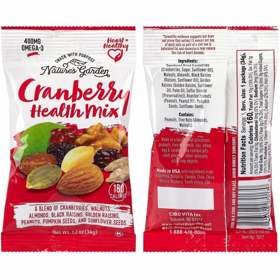 Green Rabbit Healthy Trail Mix Snack Packs, 1.20 oz Pouch, 50/Carton