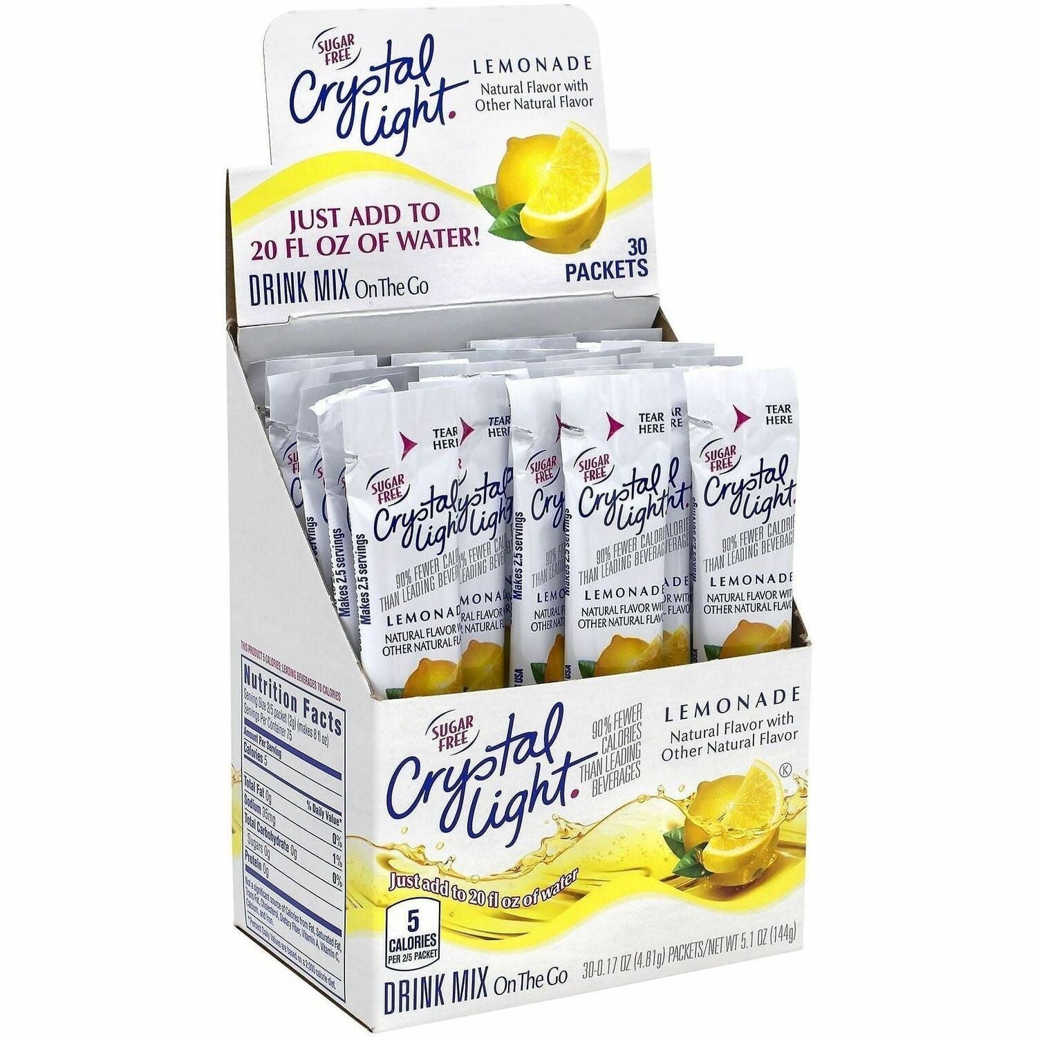 Green Rabbit Crystal Light On-The-Go Mix, Lemonade Flavor, 60 Packets per Carton