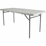 National Public Seating Industrial Fold-in-Half Table, Speckled Gray, Rectangle, 60" x 30" x 1.70", 700 lb Capacity, Four Leg Steel Base, 1 Each