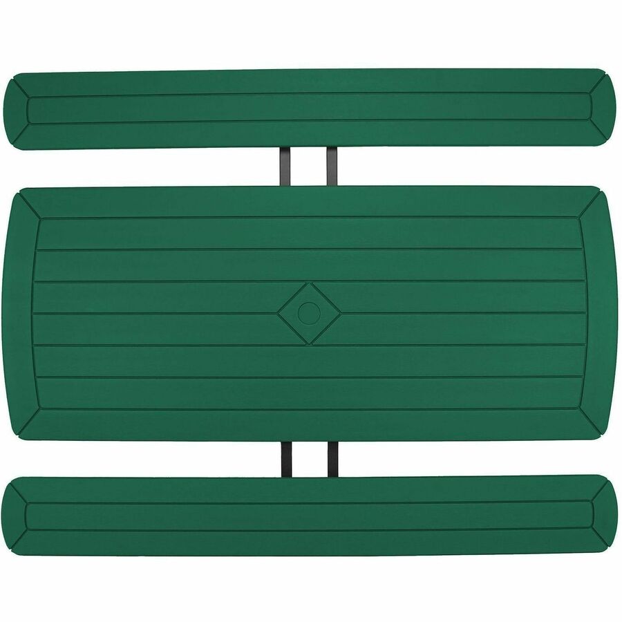 National Public Seating Folding Picnic Table, Green Textured Wood Grain Top, 8 Seating Capacity, 1800 lb Capacity, 32" Depth x 72" Width x 57" Depth, 1 Each