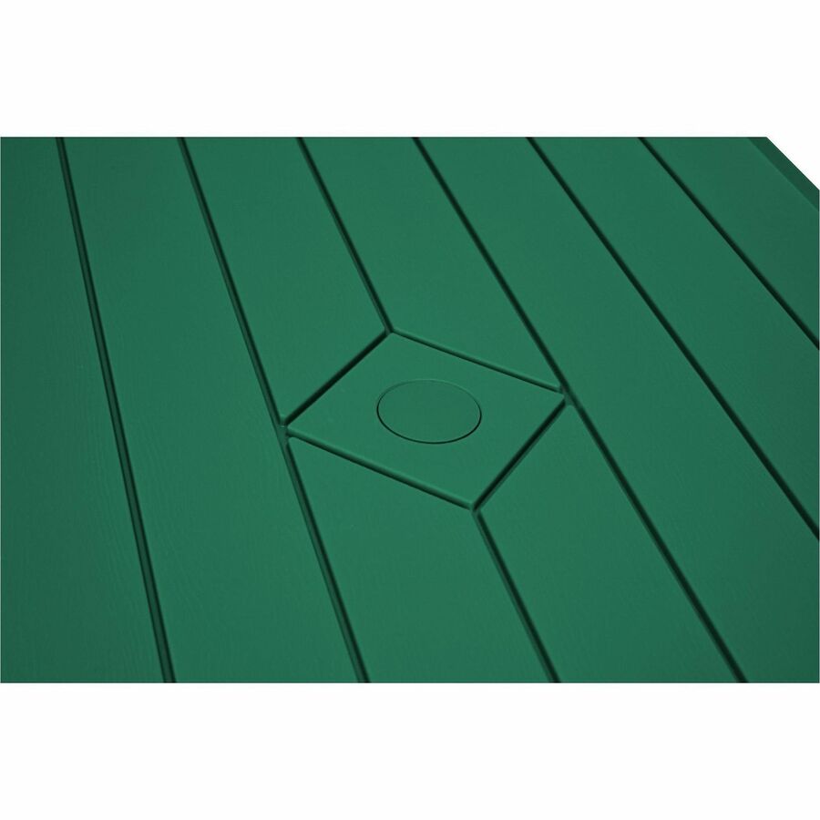 National Public Seating Folding Picnic Table, Green Textured Wood Grain Top, 8 Seating Capacity, 1800 lb Capacity, 32" Depth x 72" Width x 57" Depth, 1 Each