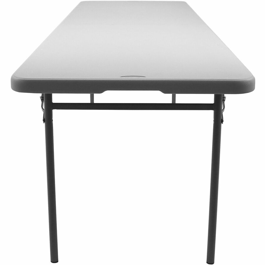 National Public Seating Industrial Fold-in-Half Table, Speckled Gray, Rectangle, 96" x 30" x 1.70", Four Leg Steel Base, 700 lb Capacity, 29.20" Height, 1 Each