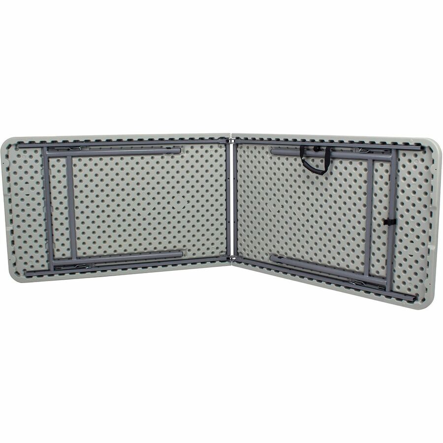 National Public Seating Industrial Fold-in-Half Table, Speckled Gray, Rectangle, 96" x 30" x 1.70", Four Leg Steel Base, 700 lb Capacity, 29.20" Height, 1 Each