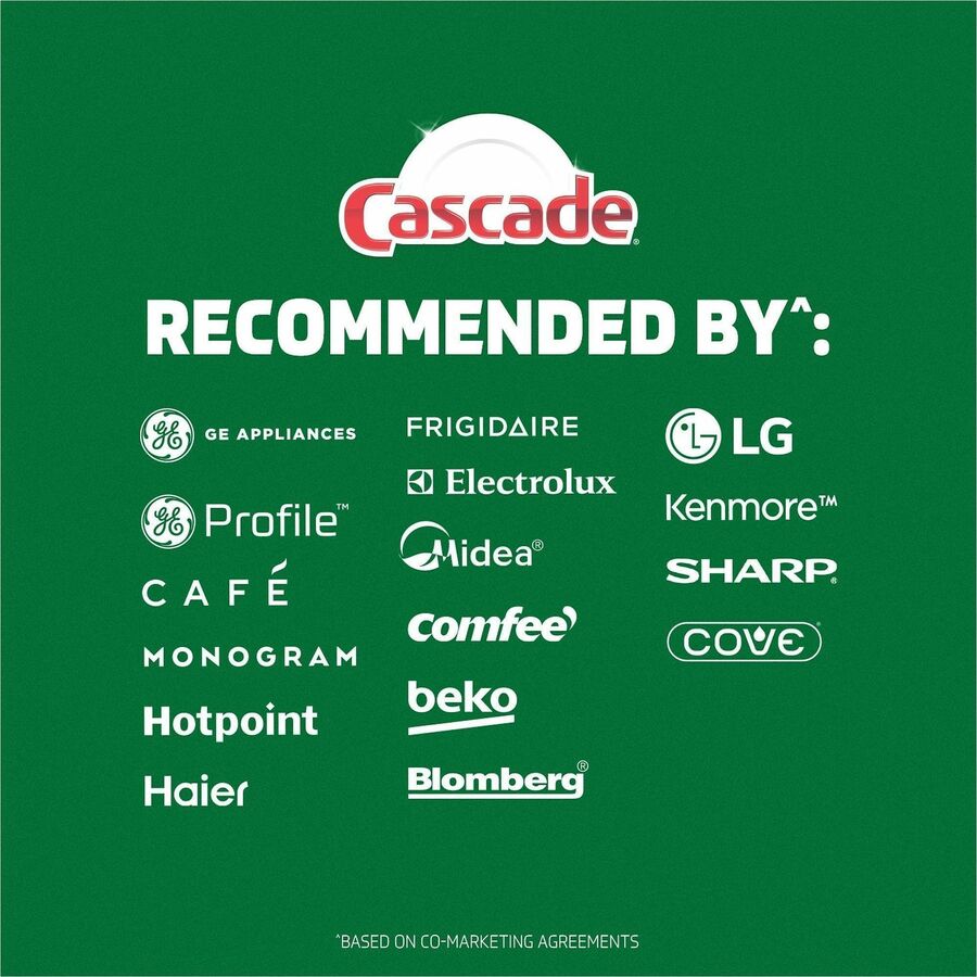 For Dishwasher, Dish - Pod - Recommended For: Grease Remover, Grime Remover, Food Remover, Residue Remover - Phosphate-free - Green - 33 / Bag