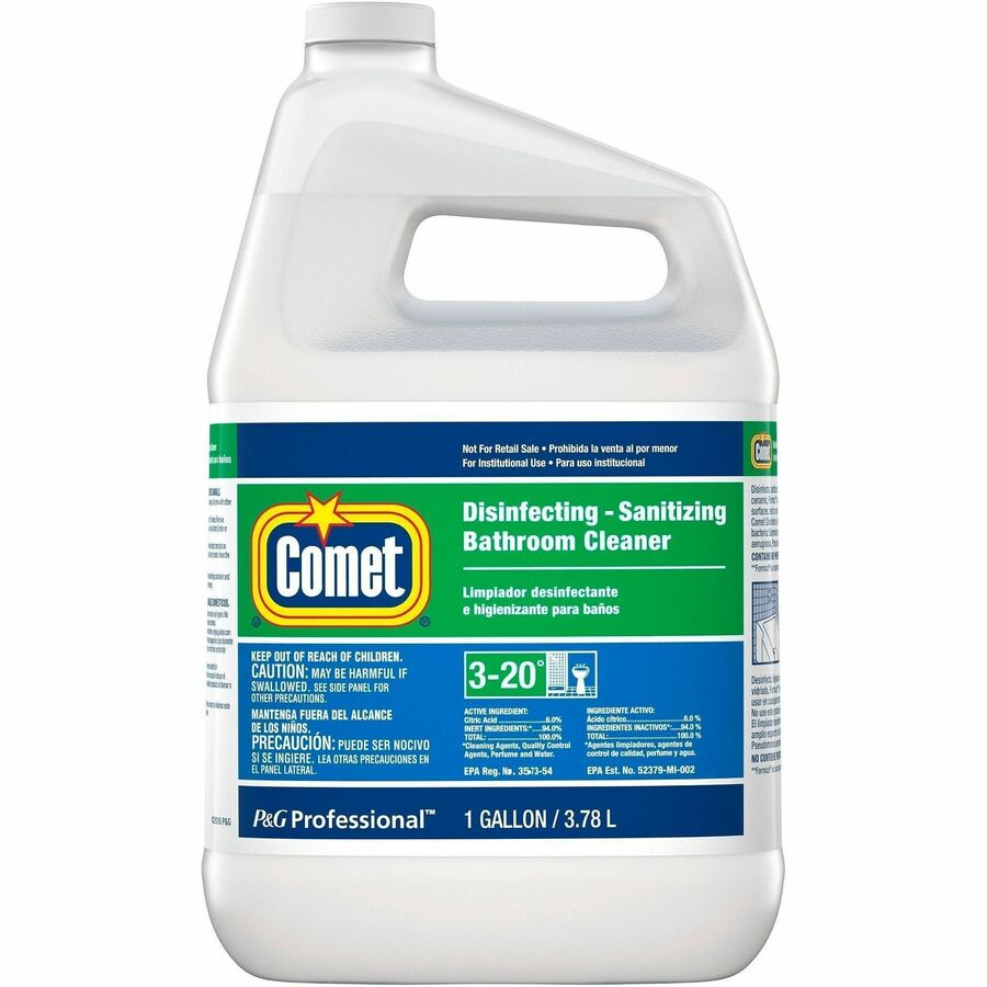 Comet Disinfecting Bath Cleaner, Liquid, Citrus Scent, 128 fl oz White Jug, 3 Jugs per Carton