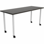 Safco Jurni Multi-Purp. Table w/Post Leg & Casters - Powder Coated Post Leg Base - 60" Table Top Width x 24" Table Top Depth x 1.10" Table Top Thickness - 29" Height - Multipurpose - Assembly Required - Asian Night - Laminate Top Material - 1 Each