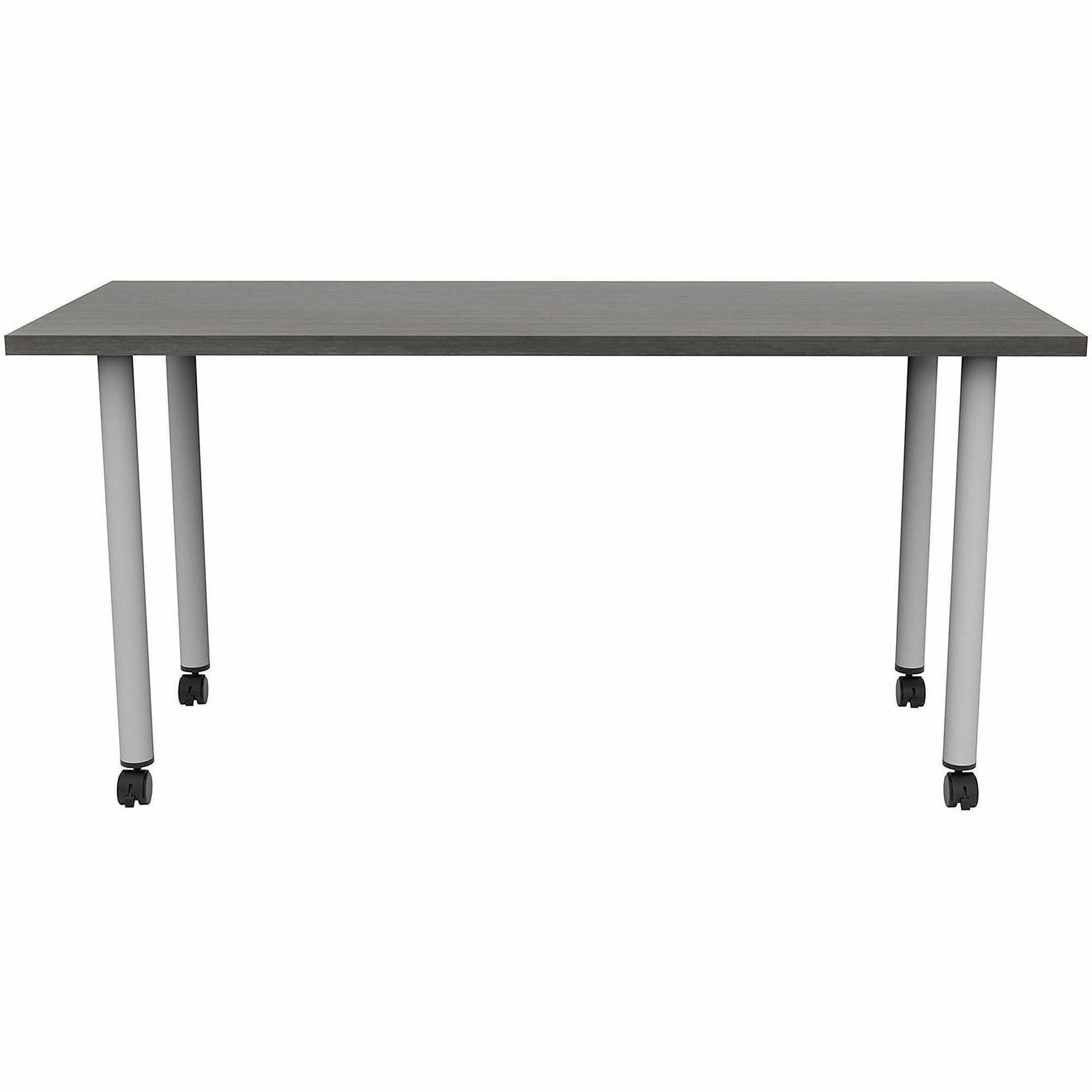 Safco Jurni Multi-Purp. Table w/Post Leg & Casters - Powder Coated Post Leg Base - 60" Table Top Width x 24" Table Top Depth x 1.10" Table Top Thickness - 29" Height - Multipurpose - Assembly Required - Asian Night - Laminate Top Material - 1 Each