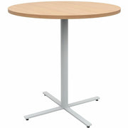 Safco Jurni Bistro Table with Round Top - Round Top - Textured, Powder Coated Base - Modern Style - 42" Table Top Diameter - 42" Height - Cafeteria - Assembly Required - Fusion Maple - Laminate Top Material - 1 Each
