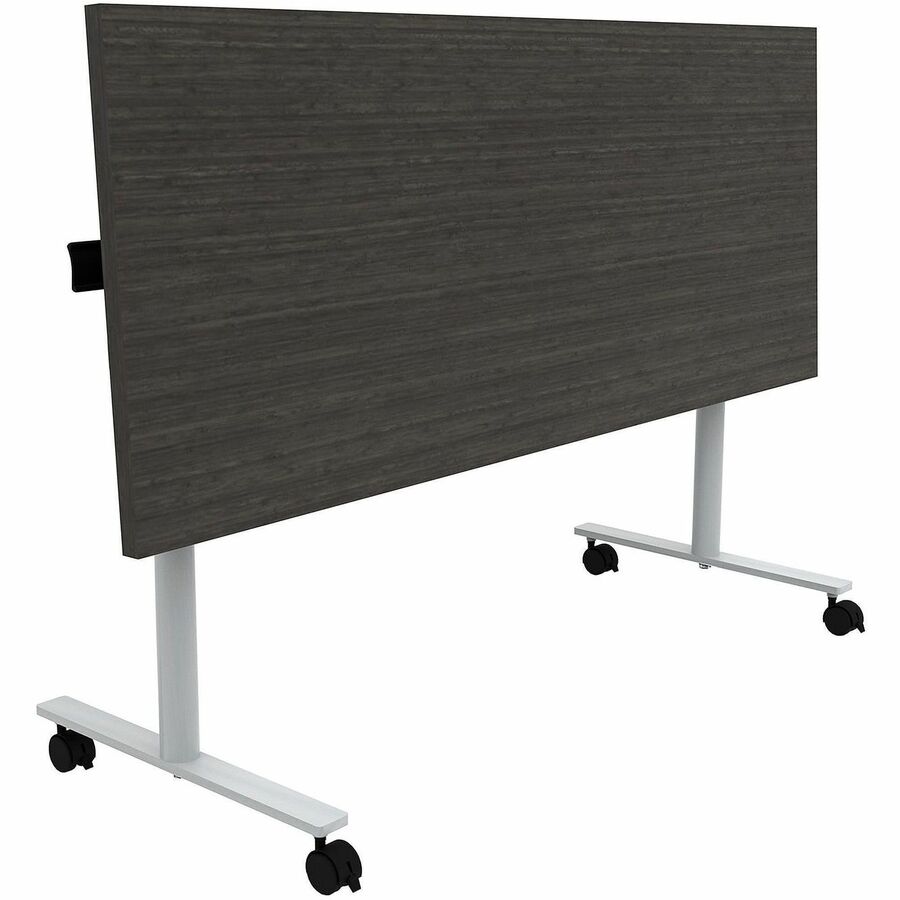Safco Jurni Flip Table with Casters, 60" x 24" x 29", Laminate Top, T-shaped Powder Coated Base, Asian Night Finish, 1 Each