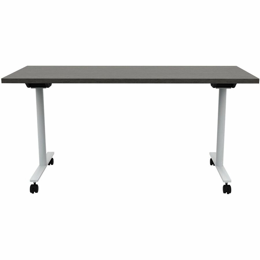 Safco Jurni Flip Table with Casters, 60" x 24" x 29", Laminate Top, T-shaped Powder Coated Base, Asian Night Finish, 1 Each