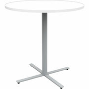 Safco Jurni Bistro Table with Round Top - Round Top - Textured, Powder Coated Base - Modern Style - 42" Table Top Diameter - 42" Height - Cafeteria - Assembly Required - Designer White - Laminate Top Material - 1 Each