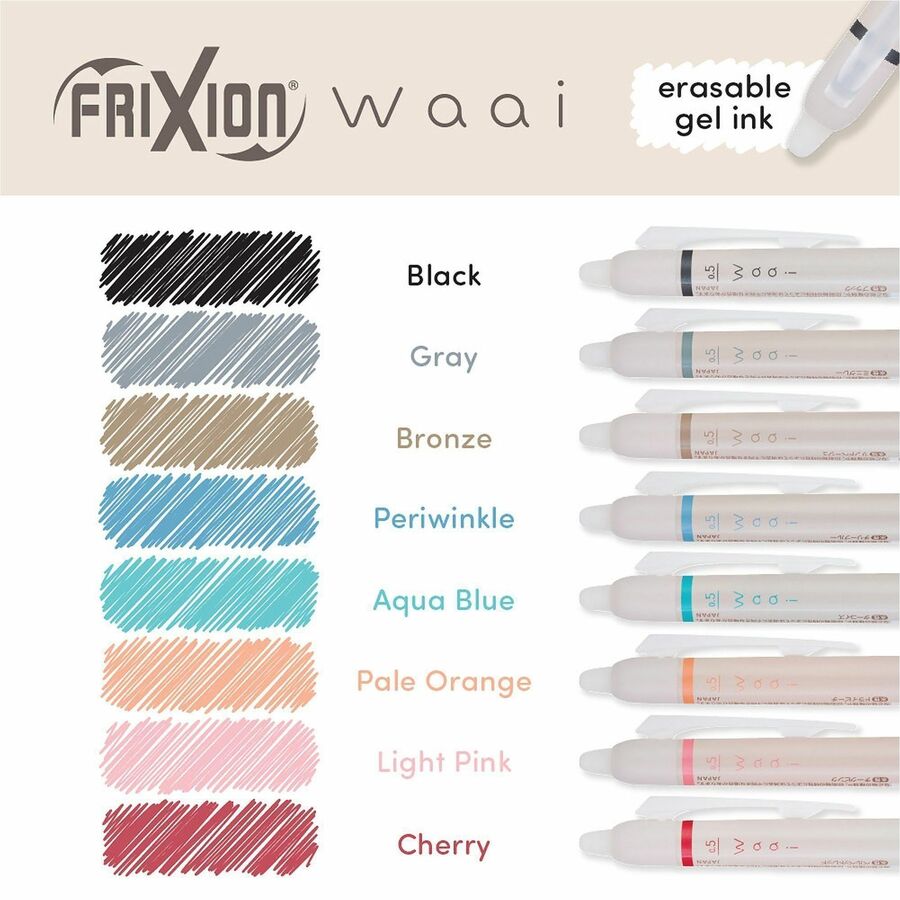 Pilot FriXion Waai Pen Collection - 0.5 mm Extra Fine Pen Point - Retractable - Erasable - Periwinkle Ink - Gel-based - Writing - 1 Dozen
