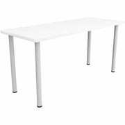 Safco Jurni Multi-Purpose Table with Post Leg & Glides, 60" x 24" x 29", Designer White Laminate Top, Modern Style, Powder Coated Base, 1 Each