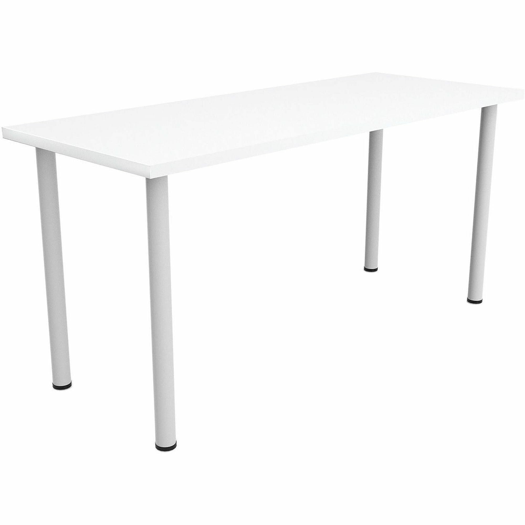 Safco Jurni Multi-Purpose Table with Post Leg & Glides, 60" x 24" x 29", Designer White Laminate Top, Modern Style, Powder Coated Base, 1 Each