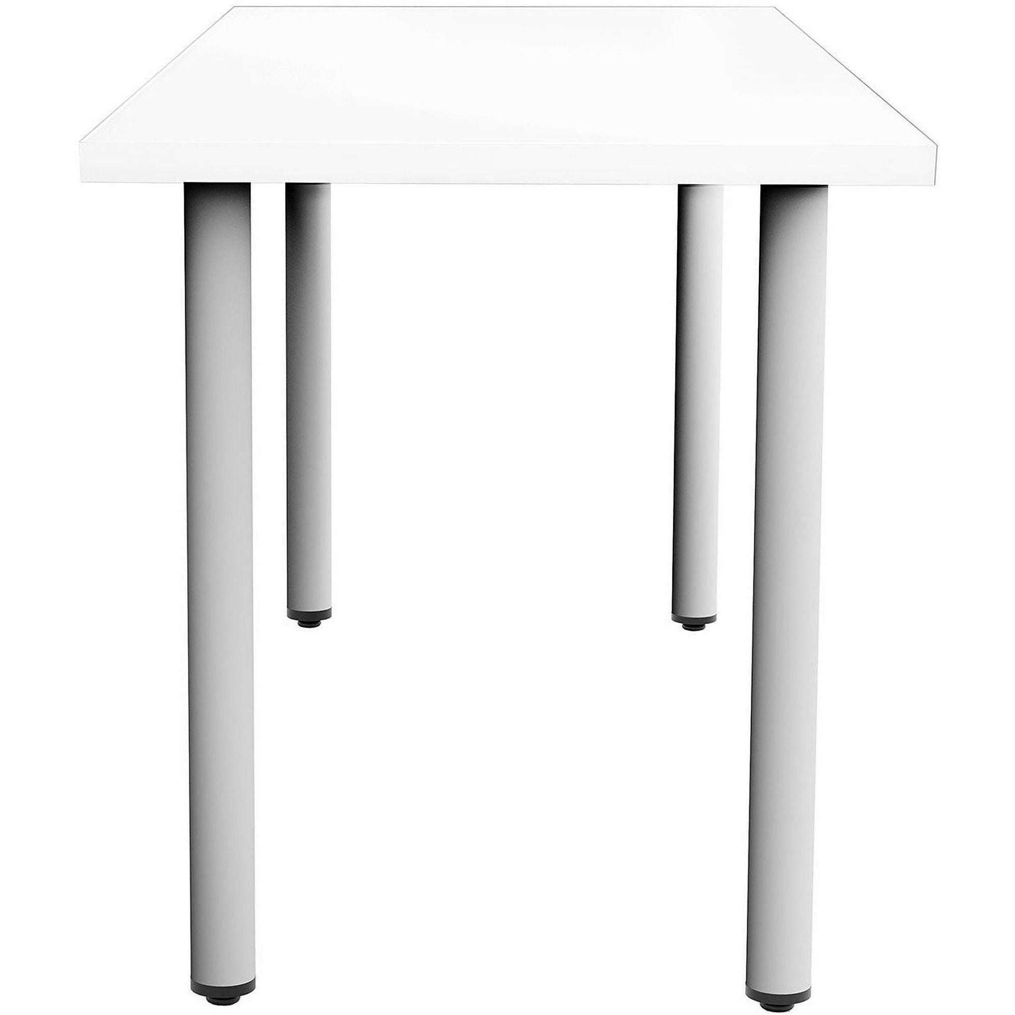 Safco Jurni Multi-Purpose Table with Post Leg & Glides, 60" x 24" x 29", Designer White Laminate Top, Modern Style, Powder Coated Base, 1 Each