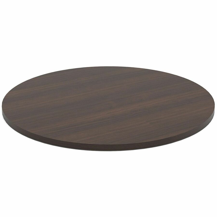 Safco Jurni Cafe Table with Round Top - Round Top - Textured, Powder Coated Base - 42" Table Top Diameter - 29" Height - Cafeteria, Breakroom - Assembly Required - Columbian Walnut - Laminate Top Material - 1 Each