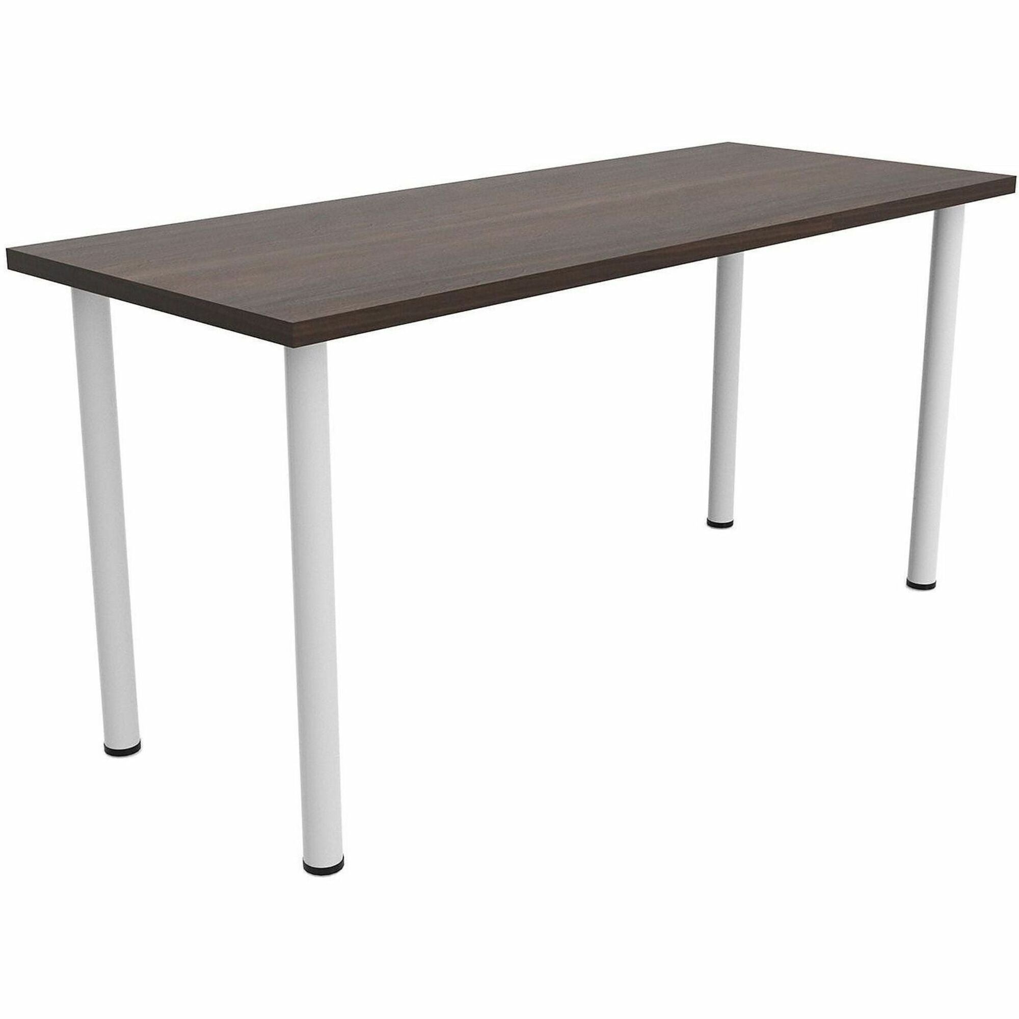 Safco Jurni Multi-Purpose Table with Post Leg & Glides, 60" x 24" x 29", Columbian Walnut, Laminate Top, Modern Style, Powder Coated Base, 1 Each