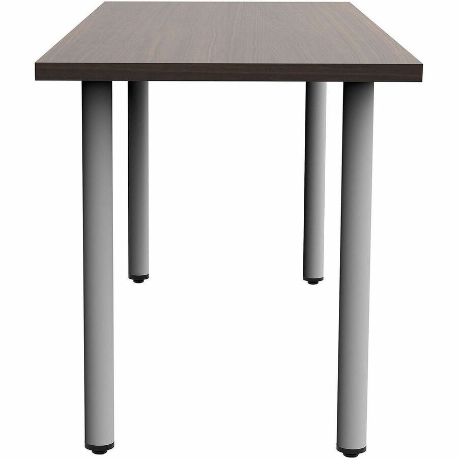 Safco Jurni Multi-Purpose Table with Post Leg & Glides, 60" x 24" x 29", Columbian Walnut, Laminate Top, Modern Style, Powder Coated Base, 1 Each