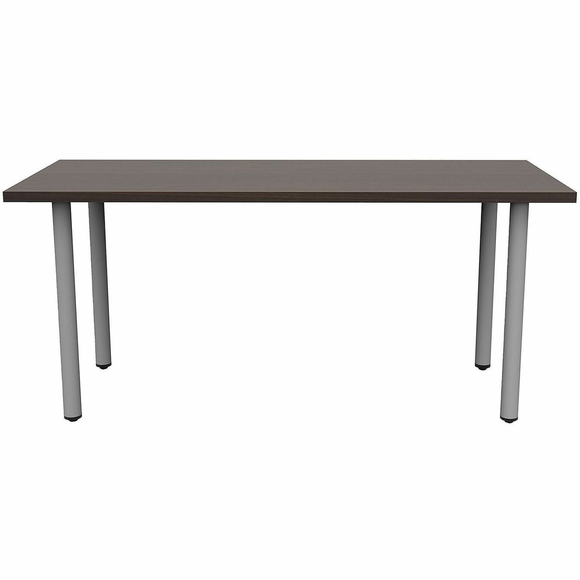 Safco Jurni Multi-Purpose Table with Post Leg & Glides, 60" x 24" x 29", Columbian Walnut, Laminate Top, Modern Style, Powder Coated Base, 1 Each