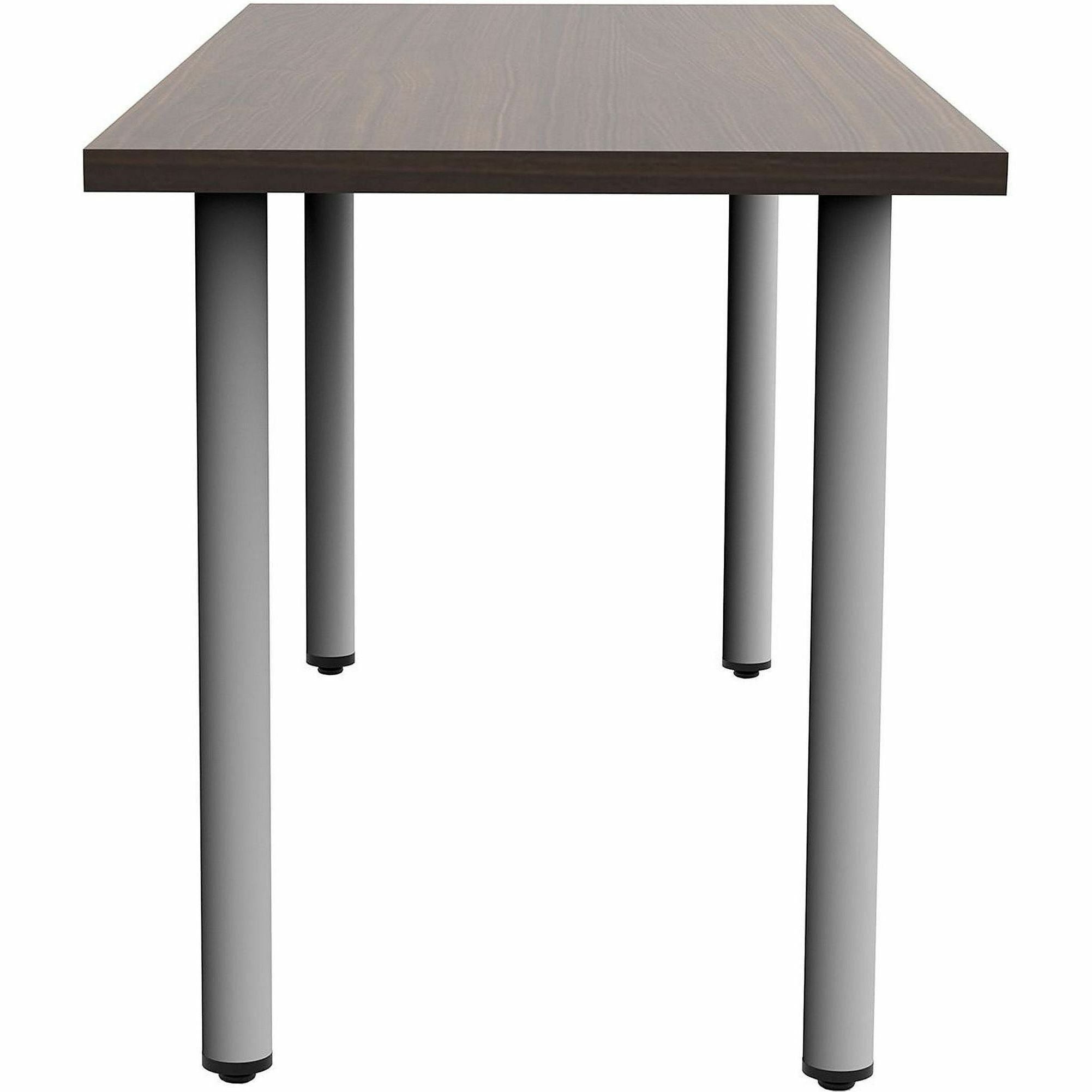 Safco Jurni Multi-Purpose Table with Post Leg & Glides, 60" x 24" x 29", Columbian Walnut, Laminate Top, Modern Style, Powder Coated Base, 1 Each
