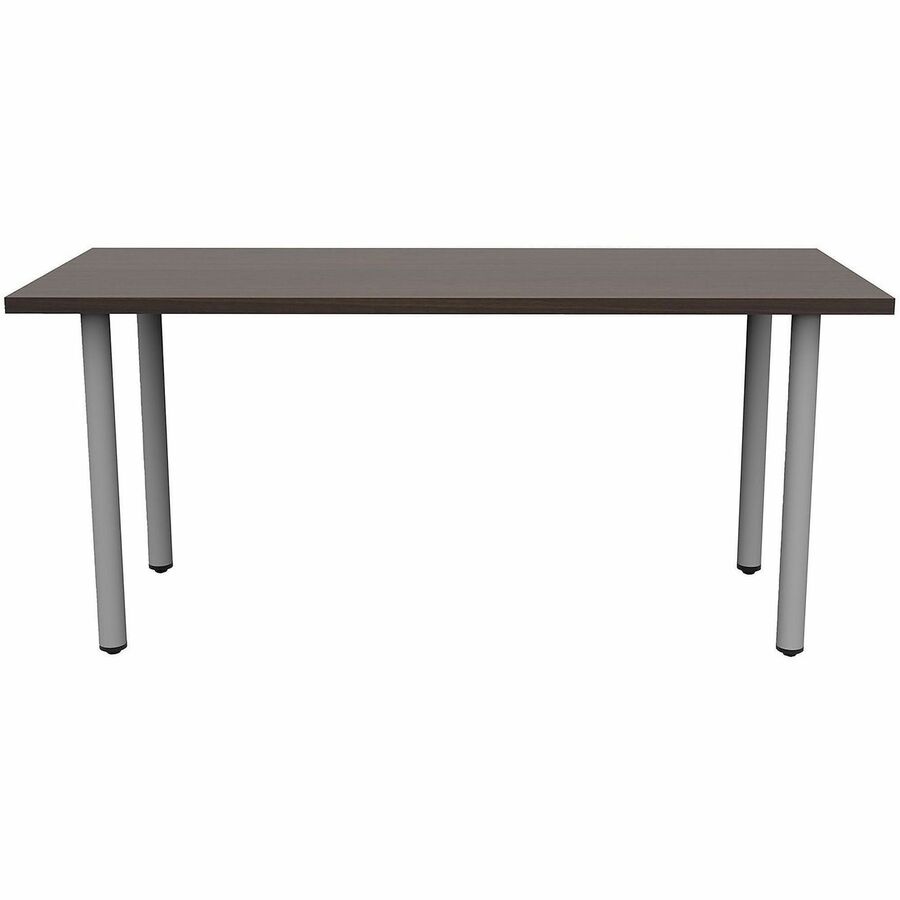 Safco Jurni Multi-Purpose Table with Post Leg & Glides, 60" x 24" x 29", Columbian Walnut, Laminate Top, Modern Style, Powder Coated Base, 1 Each