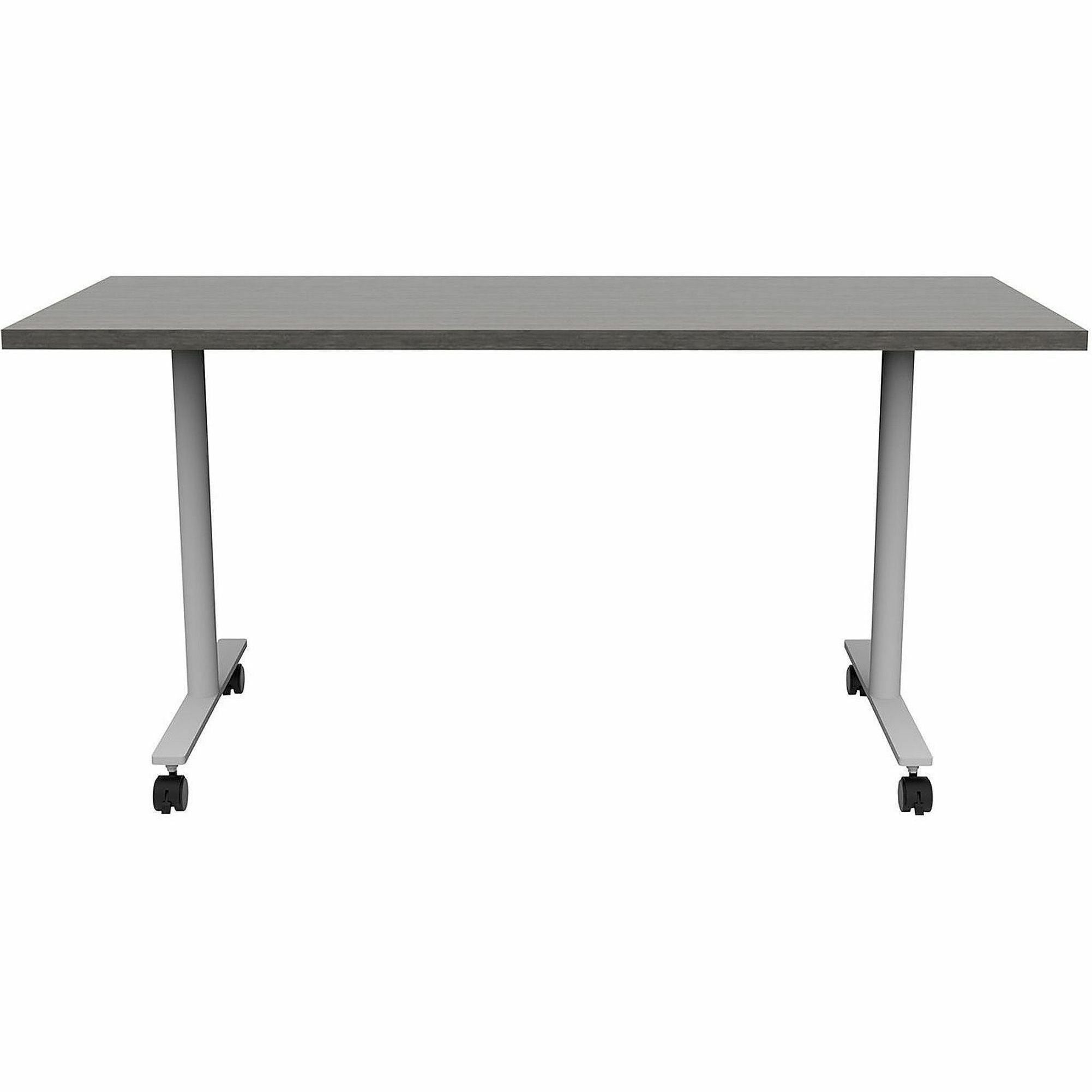Safco Jurni Multi-Purpose Table with T-Leg & Casters, 60"W x 24"D x 29"H, Laminate Top, Asian Night Finish, 1 Each