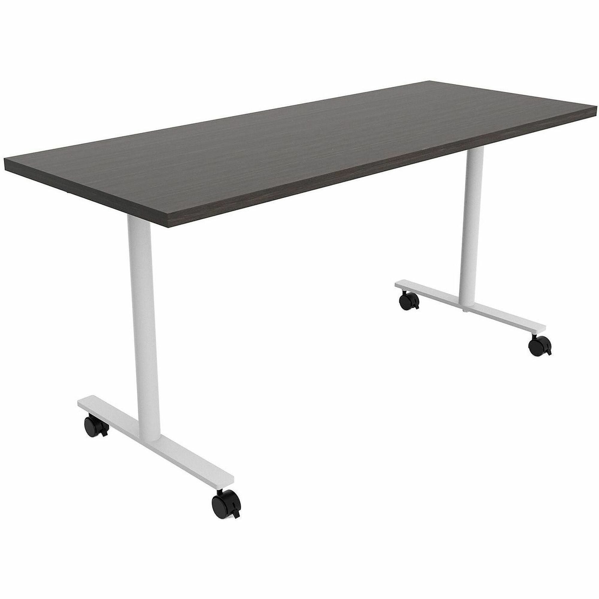 Safco Jurni Multi-Purpose Table with T-Leg & Casters, 60"W x 24"D x 29"H, Laminate Top, Asian Night Finish, 1 Each