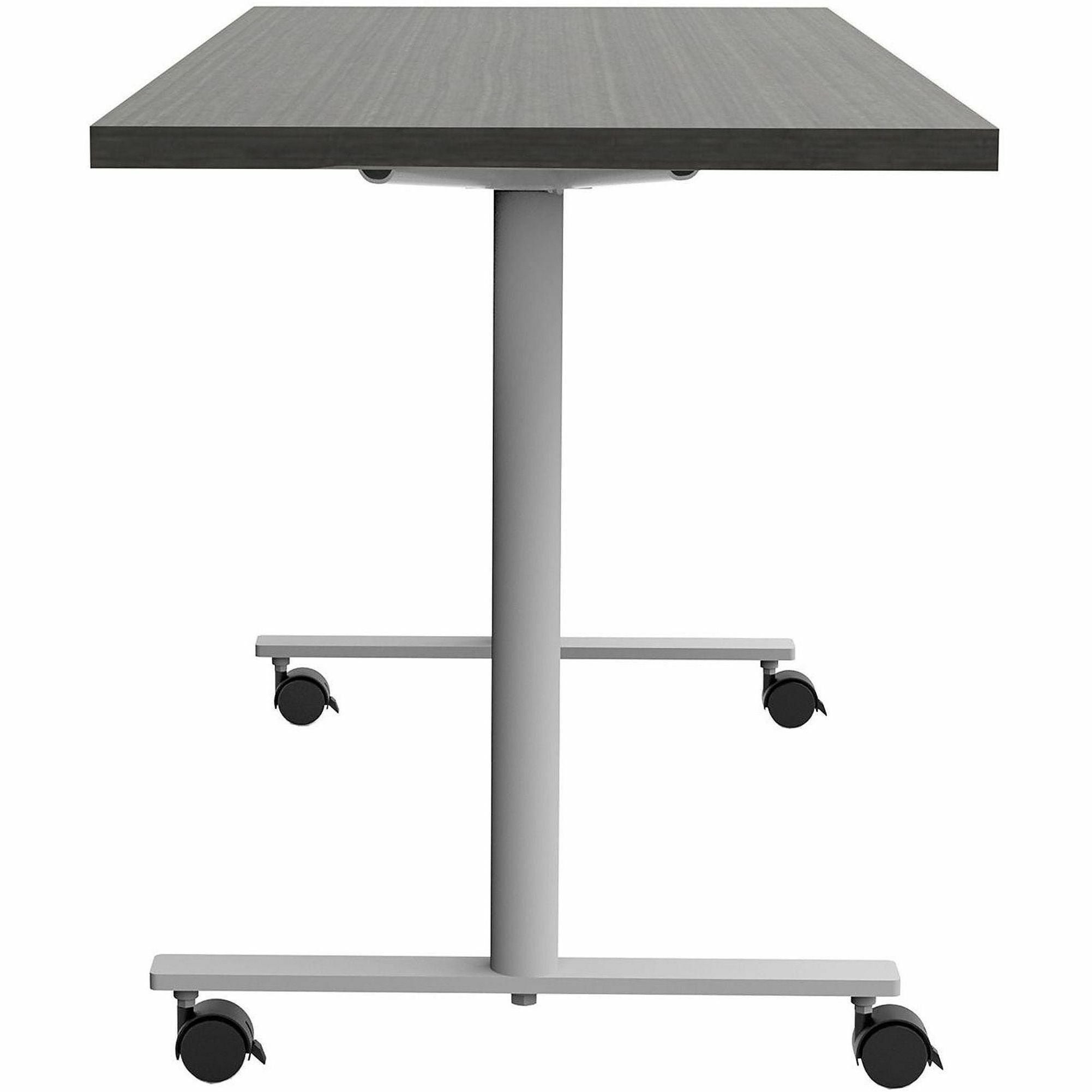 Safco Jurni Multi-Purpose Table with T-Leg & Casters, 60"W x 24"D x 29"H, Laminate Top, Asian Night Finish, 1 Each