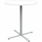 Safco Jurni Bistro Table with Round Top - Round Top - Textured, Powder Coated Base - Modern Style - 36" Table Top Diameter - 42" Height - Cafeteria - Assembly Required - Designer White - Laminate Top Material - 1 Each