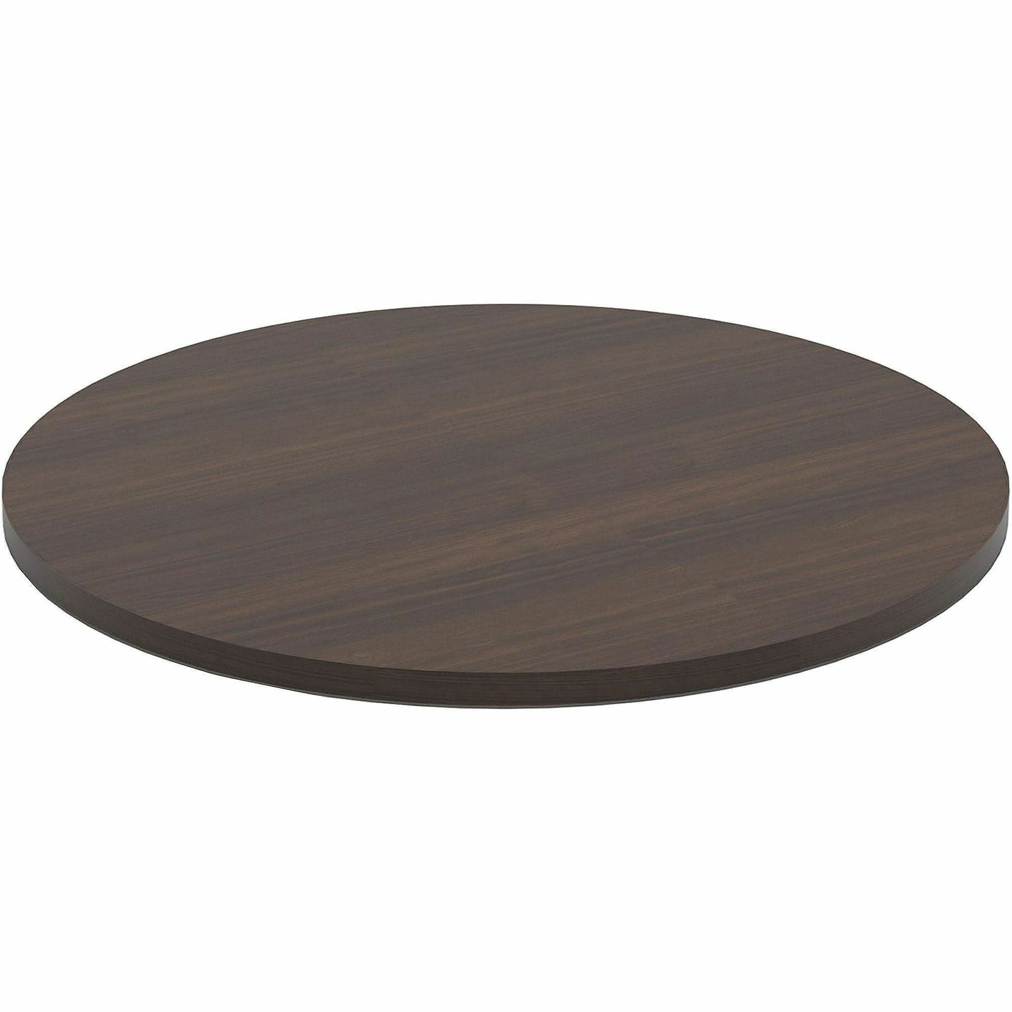 Safco Jurni Bistro Table with Round Top - Round Top - Textured, Powder Coated Base - Modern Style - 36" Table Top Diameter - 42" Height - Cafeteria - Assembly Required - Columbian Walnut - Laminate Top Material - 1 Each